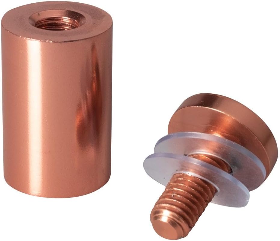 Sign Standoff 1' Diameter x 1-1/2' Barrel Length Copper Aluminum Eco Series Easy Fasten Standoff Pack of 20 by Outwater