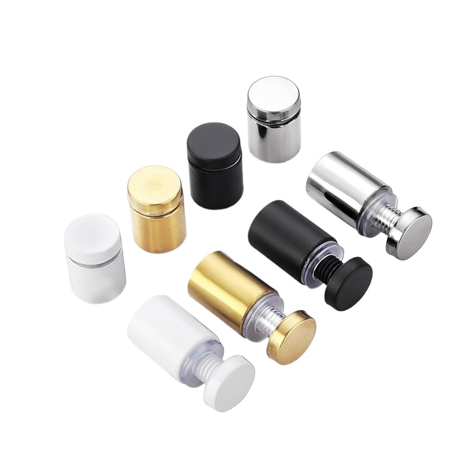 Stainless Steel Advertising Screws, 20pcs Stainless Steel Advertising Sign Standoff Screws Bolts Holder Advertisement Nails Mounts Screws(Brushed Gold,12x30mm)