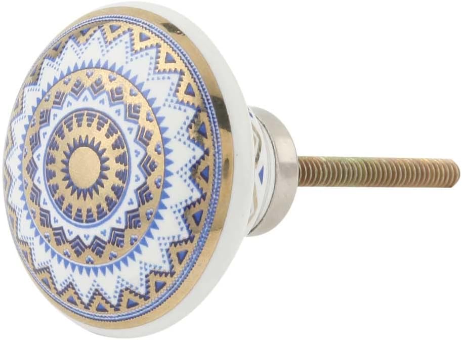 Indian Shelf 18 Piece Square Floral Ceramic Multicolor Classic Dresser Handles Drawer Knobs Cabinet Pulls Vintage Touch