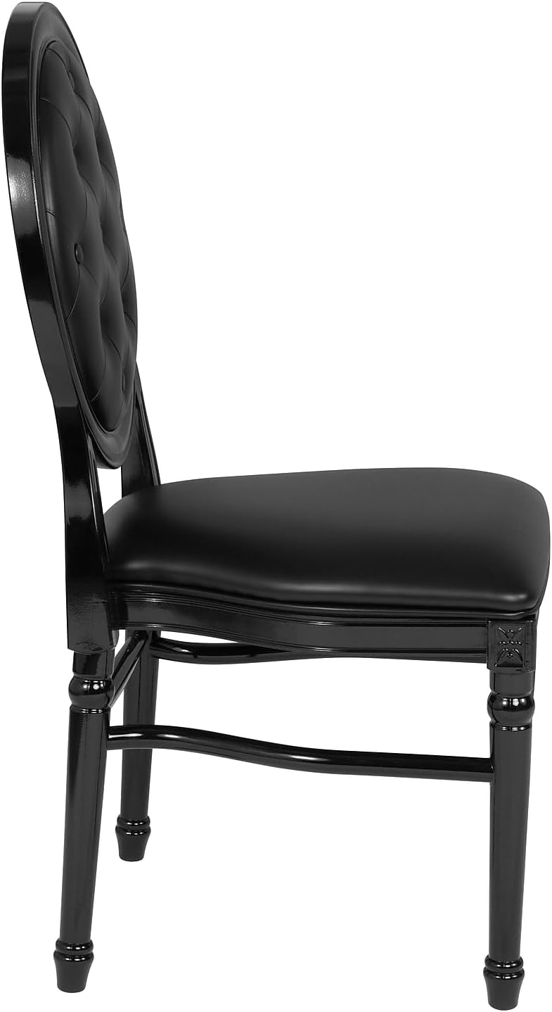 Flash Furniture HERCULES Series 900 lb. Capacity King Louis Chair with Tufted Back, Black Vinyl Seat and Black Frame