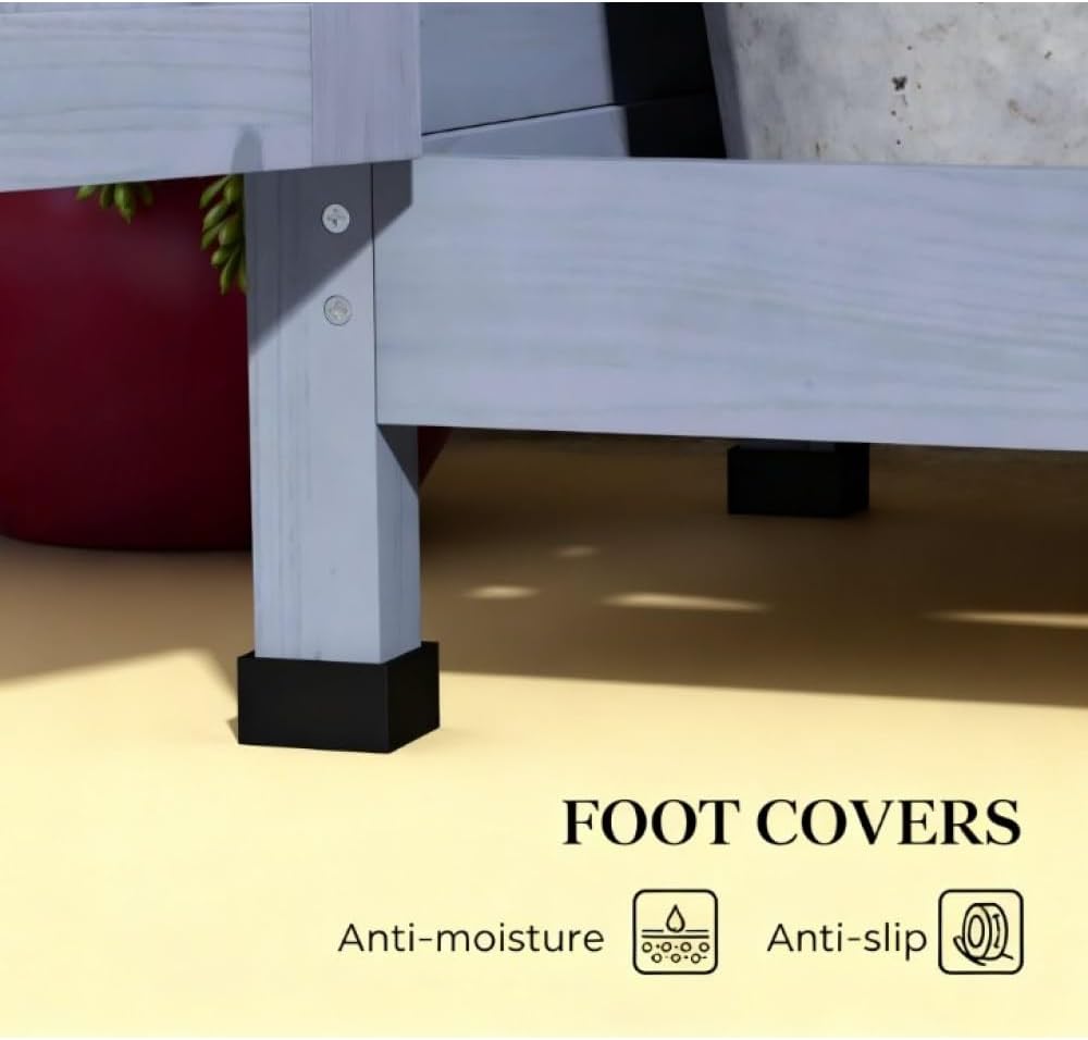 Premium Wooden Potting Bench with Built-in Sink, Adjustable Shelf, Tool Hooks, and Ample Storage for Gardeners (Grey + Wood)