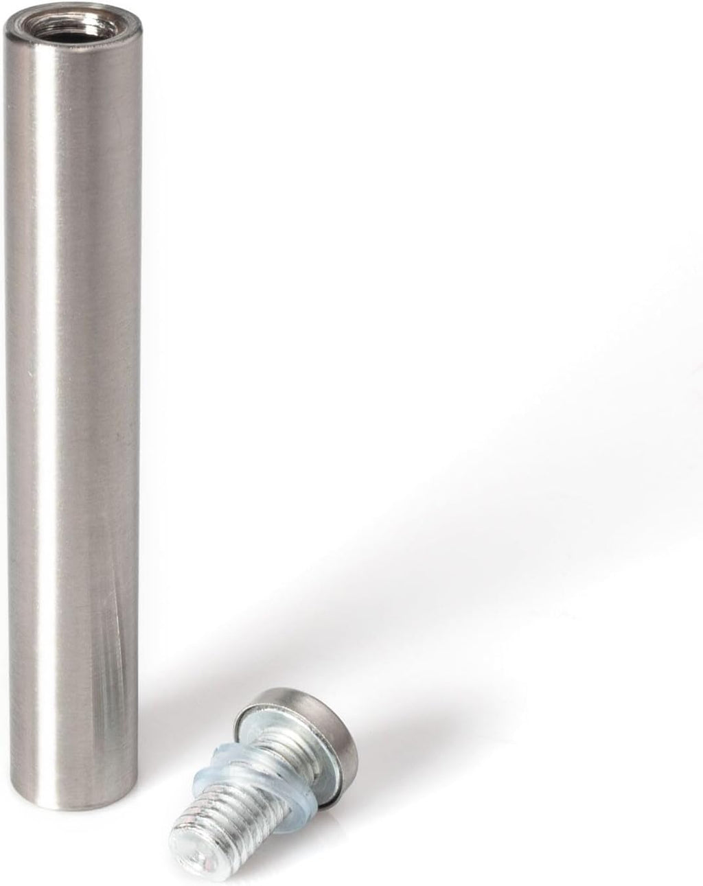 Stainless Steel Standoff 5/8 Inch Diameter x 4 Inch Barrel Length Brushed Finish for PVC, Glass and Acrylic Sign Stand Off Wall Anchors and Screws 100 Piece Commercial Space Pack