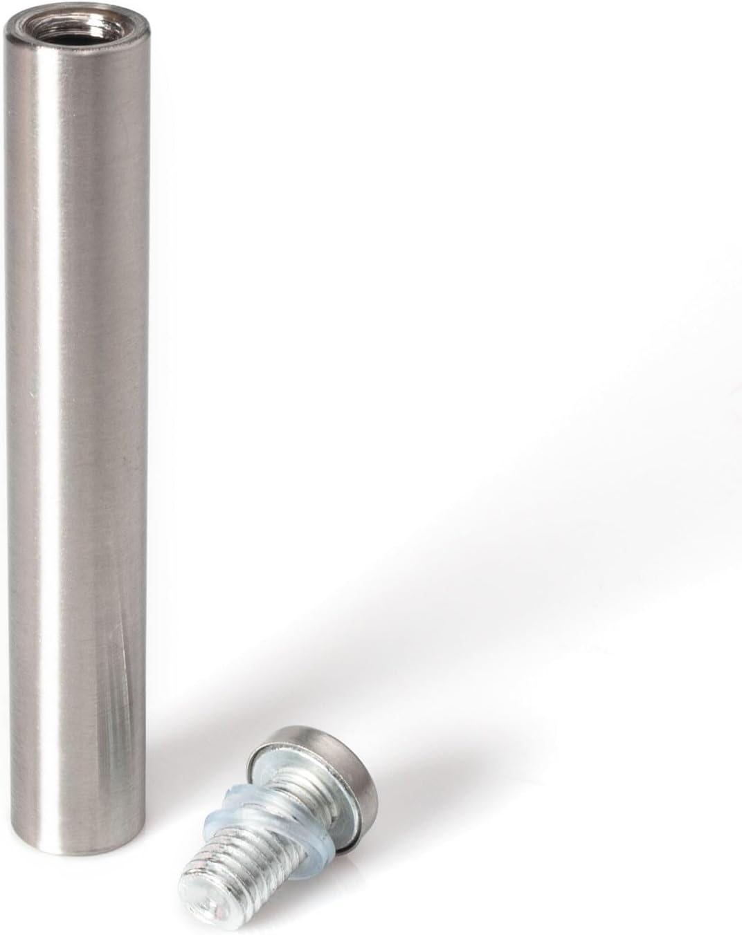 Stainless Steel Standoff 5/8 Inch Diameter x 4 Inch Barrel Length Brushed Finish for PVC, Glass and Acrylic Sign Stand Off Wall Anchors and Screws 100 Piece Commercial Space Pack