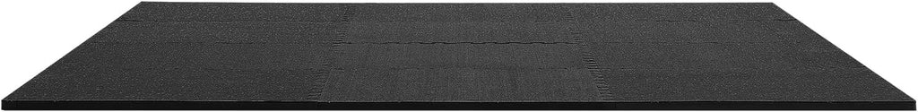 VEVOR 0.79Inch 48sq.ft 12 Tiles Gym Flooring for Home Gym, Rubber Top with High Density EVA Foam, 24 x 24In Gym Floor Exercise Equipment Mats, Interlocking Gym Mats, Puzzle Workout Mats, Black & Gray