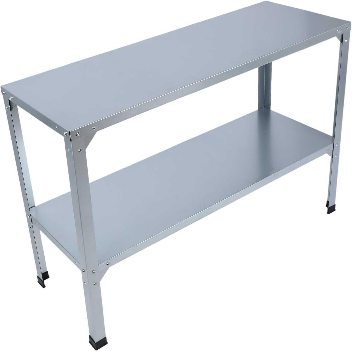 -Duty Galvanized Iron Potting Bench with Double-Tier Shelves – - Indoor/Outdoor Greenhouse Workbench for Gardeners & Plant Lovers