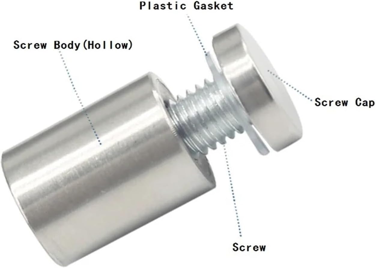 Standoff fixings Billboard Fixing Screws 10PCS Standoff Fixings,Stainless Steel Advertising Sign Standoff Screws Bolts Holder Advertisement Nails Wll Mounts Screws(25x25mm)
