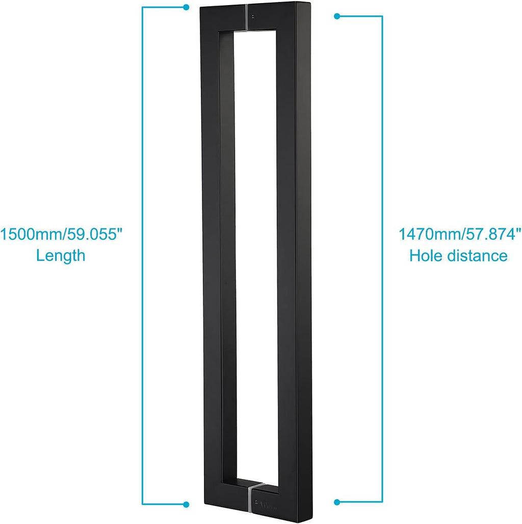 Togu TG-R3030 1500mm / 60 inches Push-Pull Stainless-Steel Door Handle for Entrance/Entry/Shower/Glass/Shop/Store, Interior/Exterior Barn & Gates - Matte Black Finish