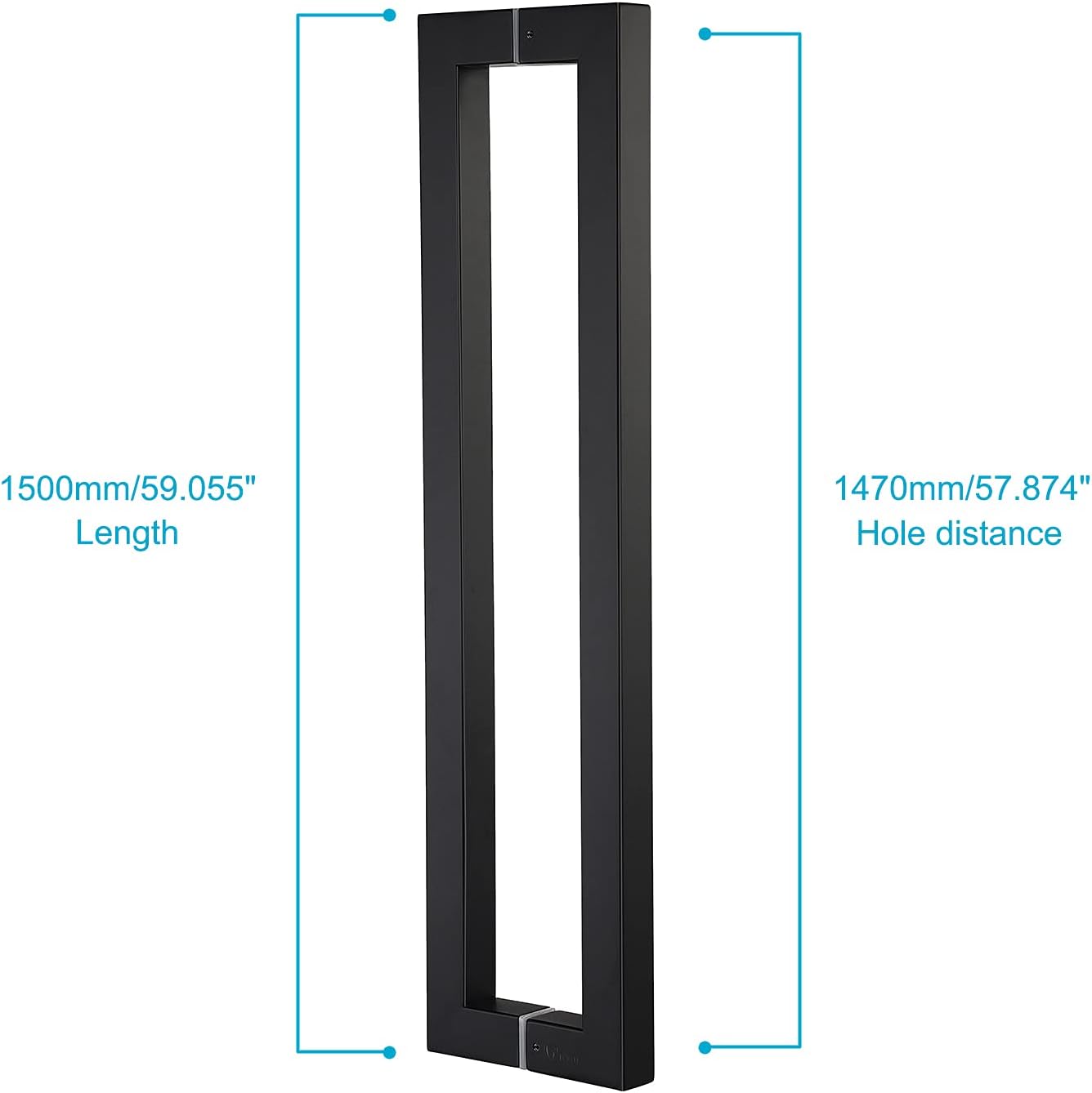 Togu TG-R3030 1500mm / 60 inches Push-Pull Stainless-Steel Door Handle for Entrance/Entry/Shower/Glass/Shop/Store, Interior/Exterior Barn & Gates - Matte Black Finish