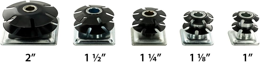 Outwater Industries Double Star Threaded Caster Insert | Heat Treated Steel | Fits 2 Inch Square 16-18 Gauge Tube | Thread: 3/8-16 | 100 Pack
