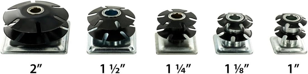 Outwater Industries Double Star Threaded Caster Insert | Heat Treated Steel | Fits 1-1/8 Inch Square 16-18 Gauge Tube | Thread: 3/8-16 | 100 Pack