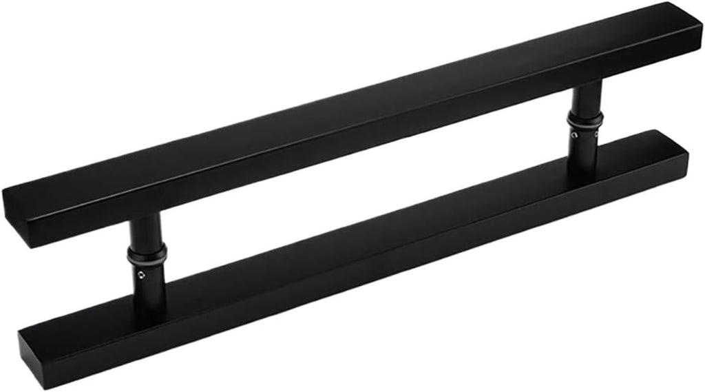Door Handle Solid Standoffs Commercial Stainless Steel Office Push-Pull Door Glass Door Wooden Door Sliding Door Handle Black Square Tube Handle (Size : 800x400mm)