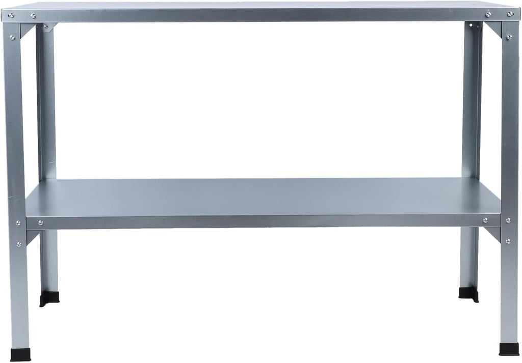 Metal Galvanized Iron Potting Bench Strong Double Layers Greenhouse Table Holds 120KG for Outdoor Gardening Workstation