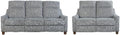 Pemberly Row Pisces Marine Power Reclining Sofa and Loveseat, Upholstered Furniture with Integrated USB Charger, Cordless Design, High-Tech Motor, Plush Foam Cushioning, Home Button, Living Room