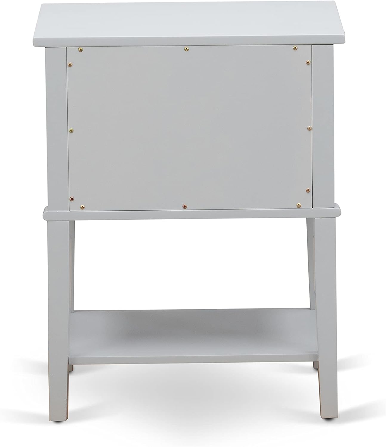 East West Furniture FN08K-2VL14 3-Piece Platform King Size Bedroom Set with 1 Mid Century Bed and 2 Night Stands - Reliable and Durable Manufacturing - Mist Beige Linen Fabric
