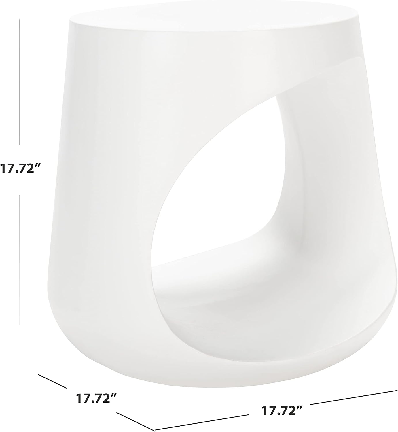 SAFAVIEH Outdoor Collection Vikki Modern Ivory Concrete Accent Table (Fully Assembled) VNN1040B