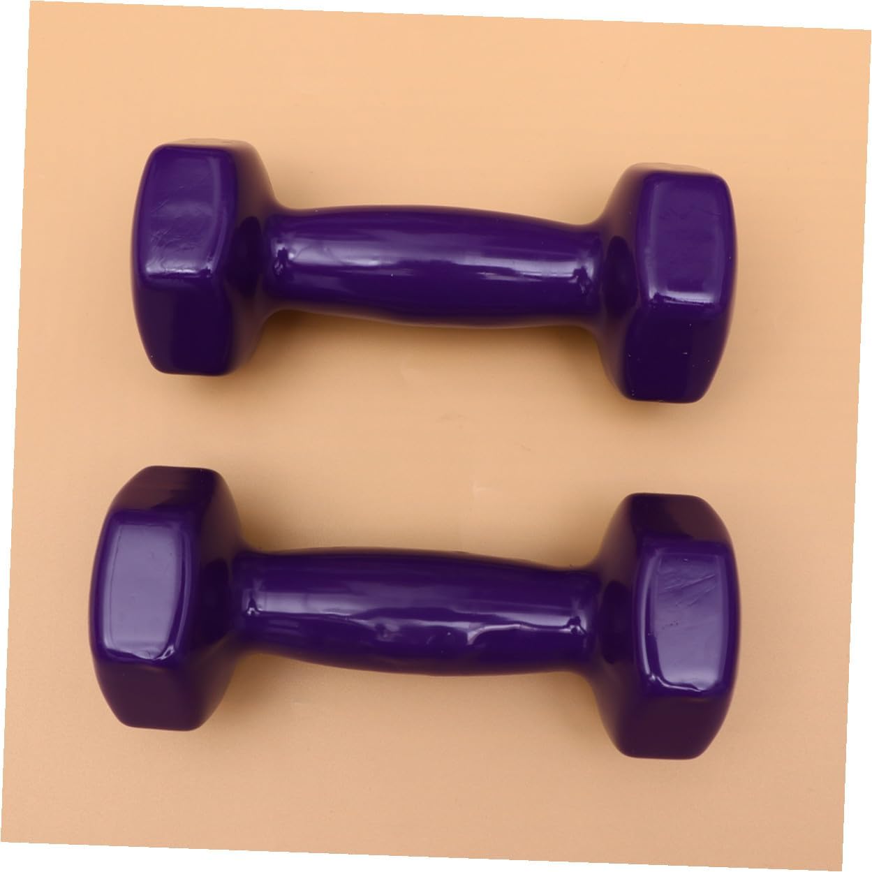 Mikinona 2PCS Non-slip Plastic Dipped Cast Iron Dumbbells Each Unisex Fitness Hand Weights for Gym Workouts Strength Training and Muscle Toning Purple