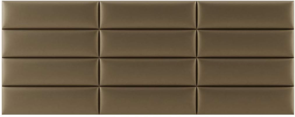Vänt Upholstered Wall Mounted Headboard Panels -Fredrick Layout - 117' X 46'-Configuration of 12 Individual Panels - Recommended for King-Cal King - Metallic/Gold