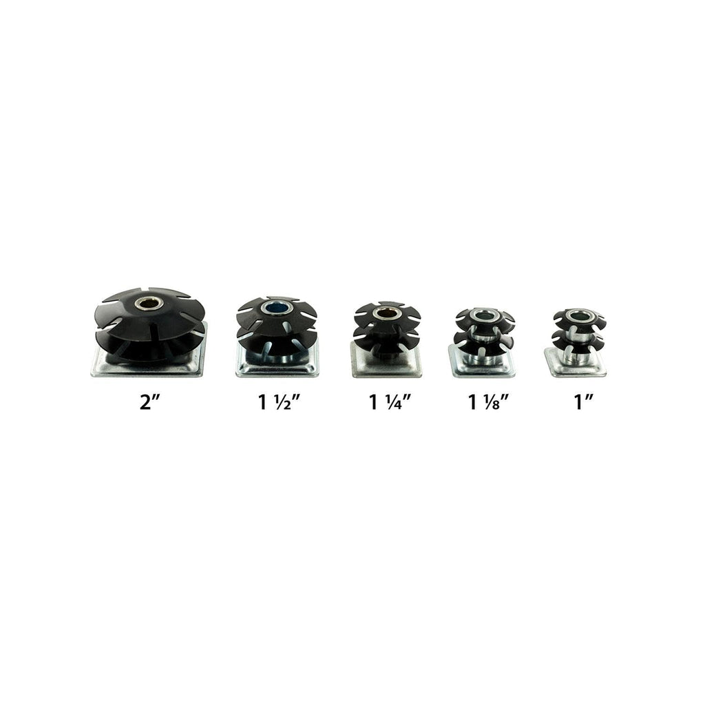 Outwater Industries Double Star Threaded Caster Insert | Heat Treated Steel | Fits 1 Inch Square 16-18 Gauge Tube | Thread: 3/8-16 | 100 Pack