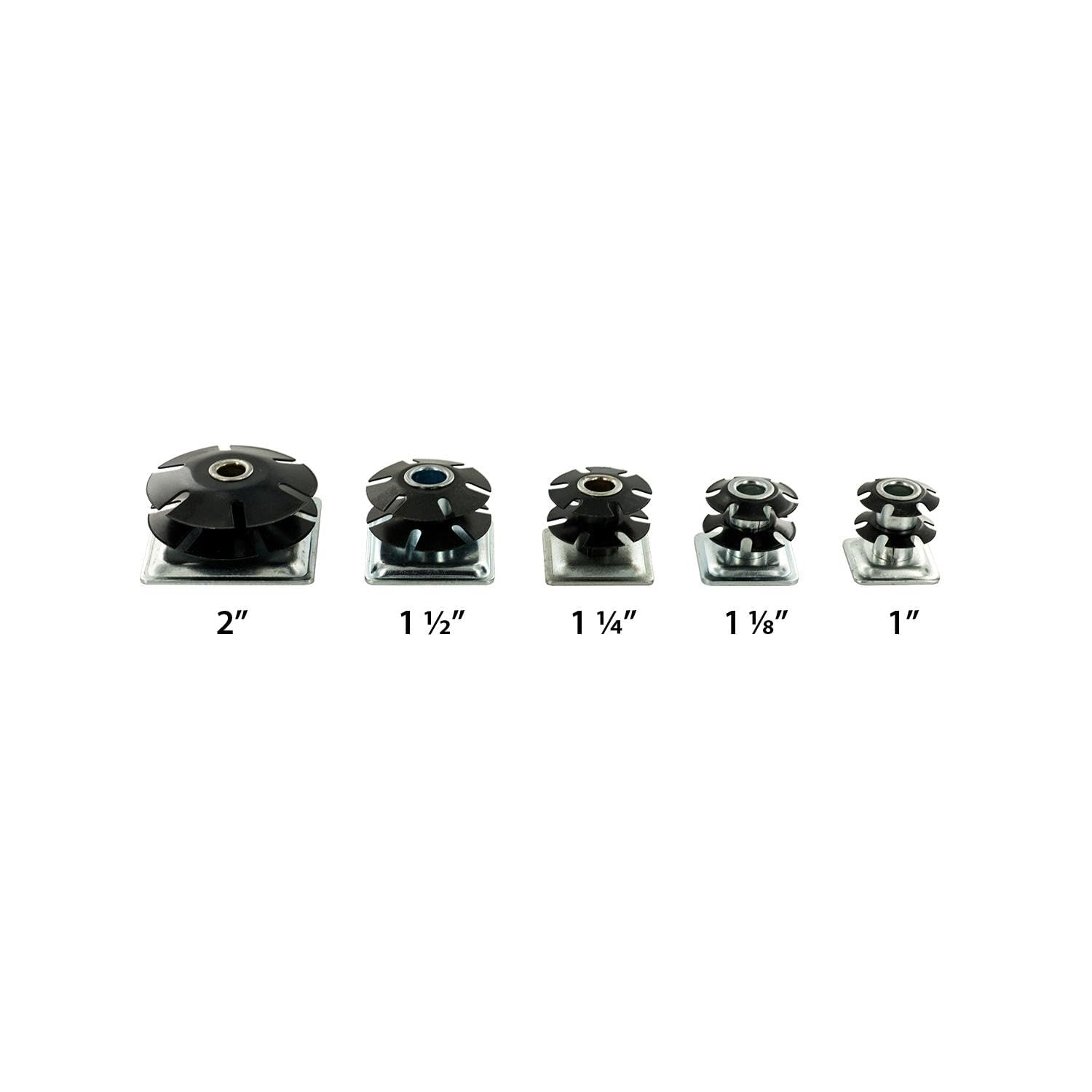 Outwater Industries Double Star Threaded Caster Insert | Heat Treated Steel | Fits 1 Inch Square 16-18 Gauge Tube | Thread: 3/8-16 | 100 Pack