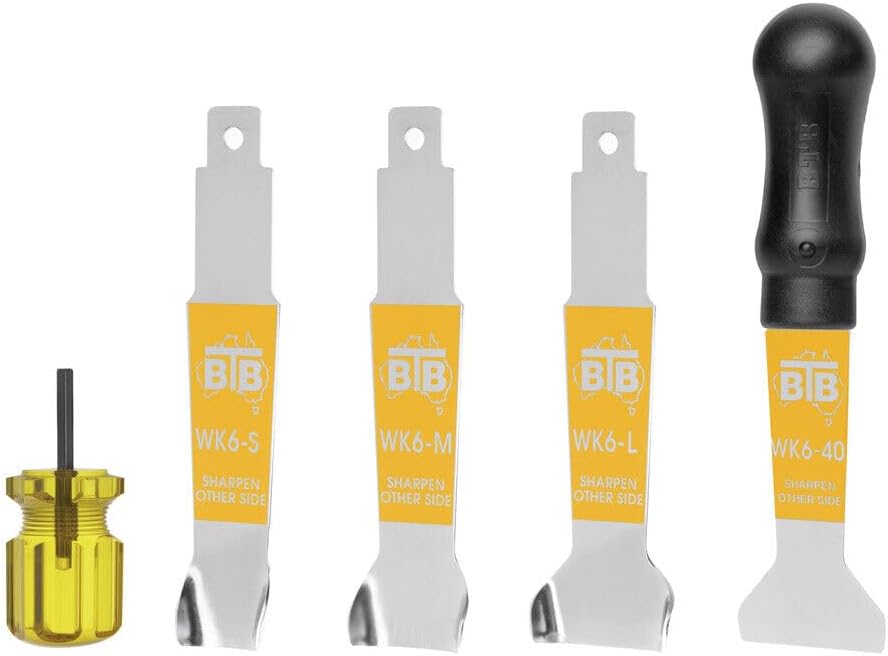 Equal-i-zer BTB Winged PINCHWELD Preparation KIT, Windscreen Scraper and Blades Set, Windshield Removal Tool Kit with Surgically Sharp Blades. Very Sharpe Hand Craft Scraper kit