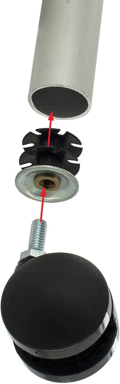 Outwater Industries Double Star Threaded Caster Insert | Heat Treated Steel | Fits 1-1/4 Inch Round 16-18 Gauge Tube | Thread: 5/16-18 | 100 Pack
