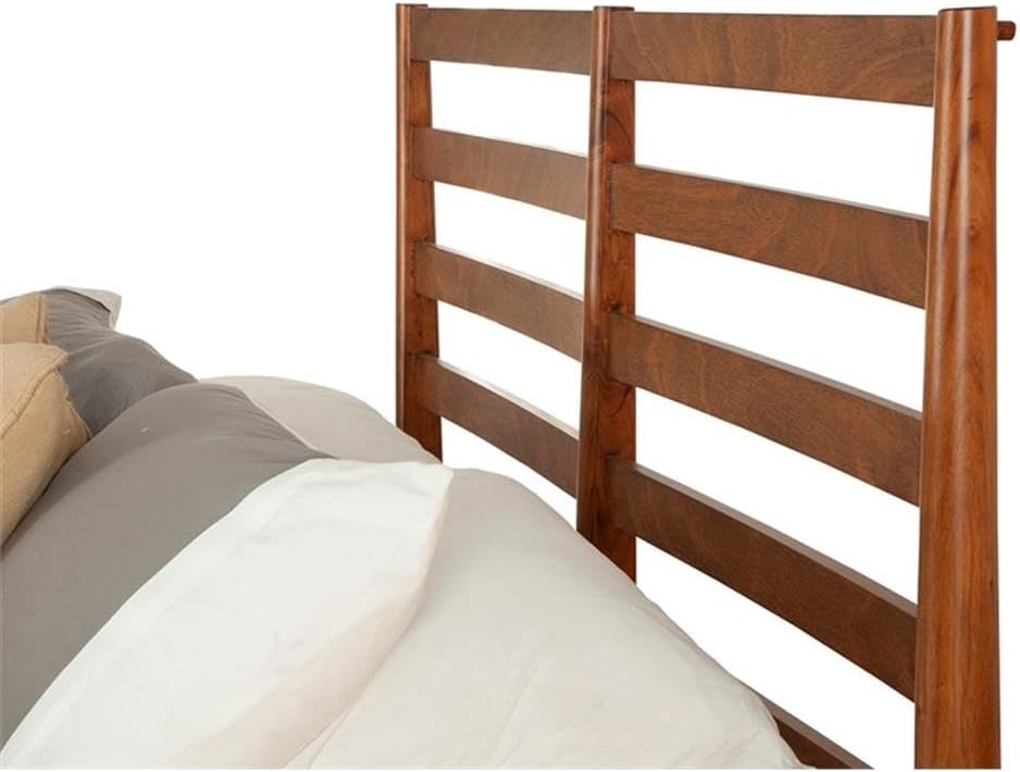 Home Square 3 Piece Set with Full Wood Bed and 2-Drawer Nightstand in Acorn