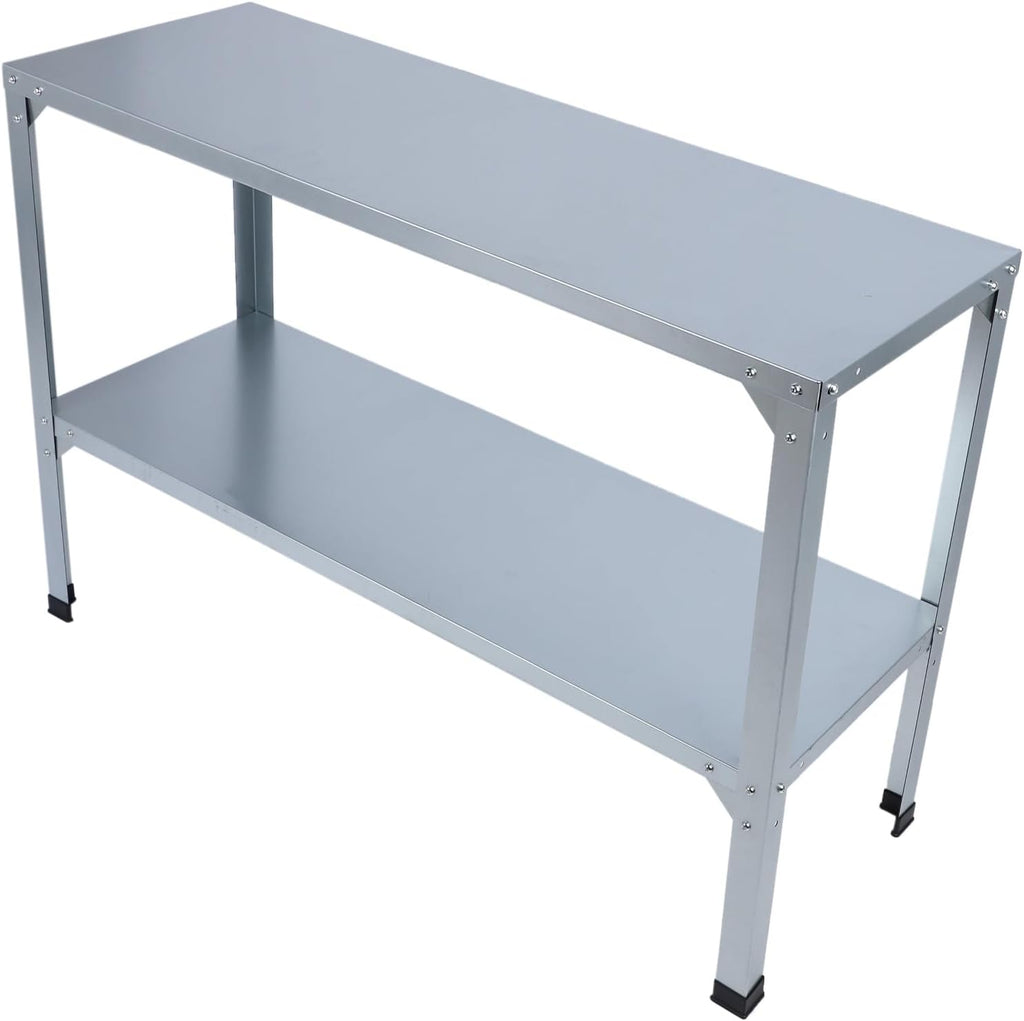 -Duty Galvanized Iron Potting Bench with Double-Tier Shelves – - Indoor/Outdoor Greenhouse Workbench for Gardeners & Plant Lovers