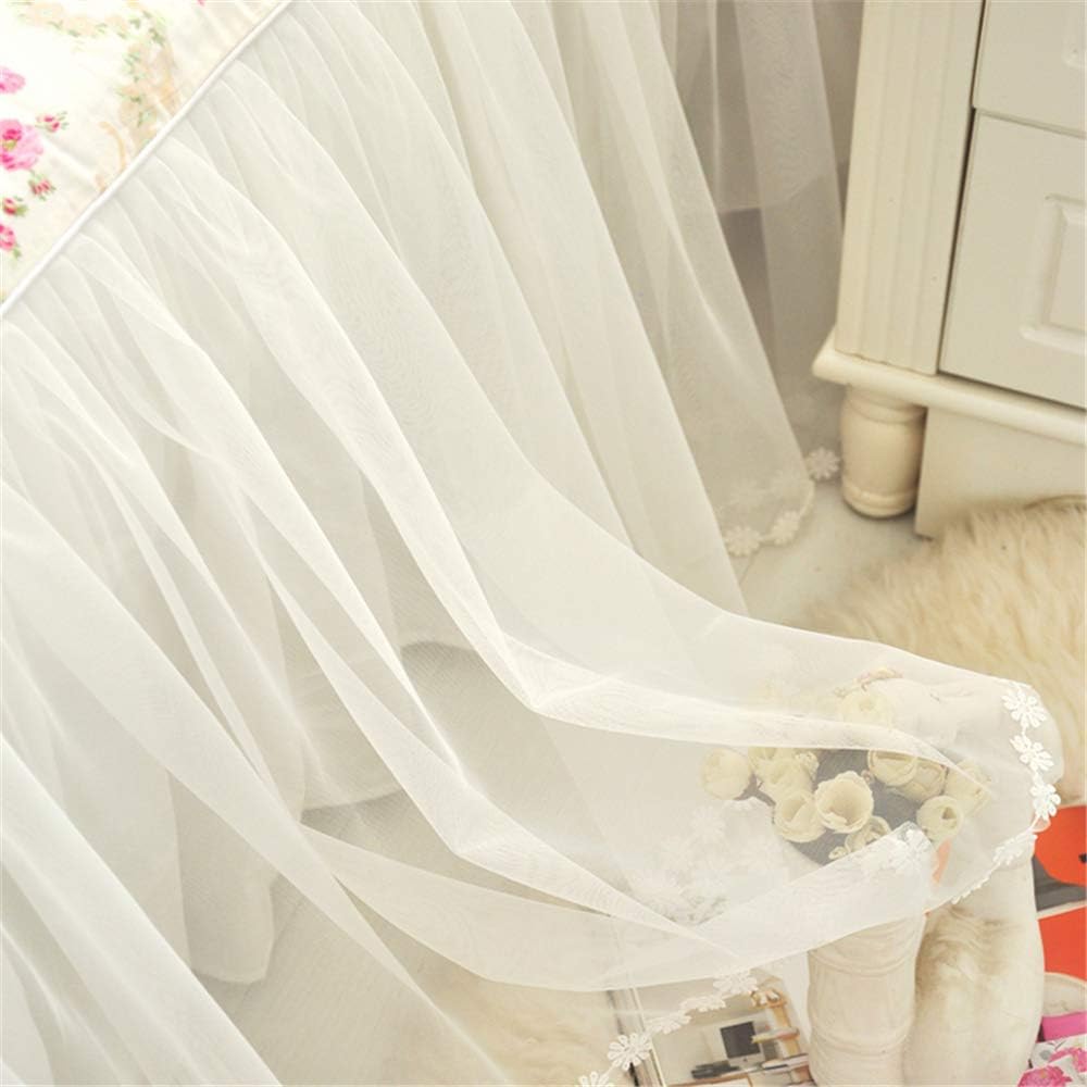 LELVA Girls Bedding Set Lace Ruffle Duvet Cover Sets with Bed Skirt Princess Bedding Set Vintage Floral Print Duvet Cover Twin Size 4 Piece (Full, White)
