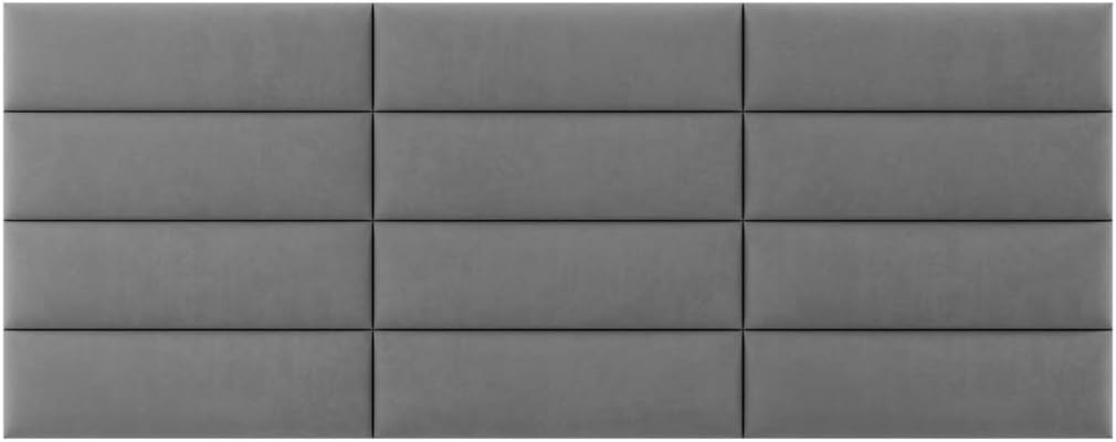 Vänt Upholstered Wall Mounted Headboard Panels -Fredrick Layout - 117' X 46' -Configuration of 12 Individual Panels - Recommended for King-Cal King - Micro Suede/Charcoal Grey
