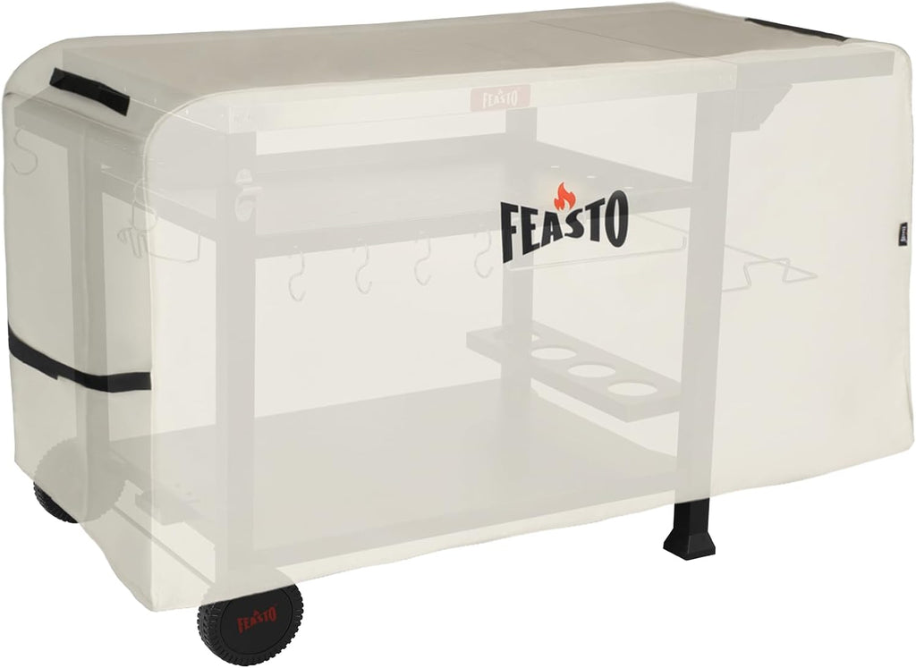 Feasto 40x26 Grill Cart, Stainless Steel Top, 3-Shelf with Wheels & Cover | Pizza Oven Table, Pizza Oven Stand, BBQ Grill with Wheels for Food Prep, Outdoor & Indoor, Dining, Kitchen Cart Table