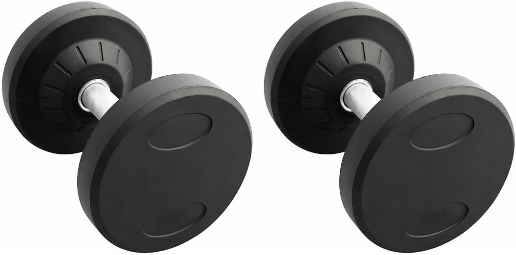 Pro Style Dumbbell - Includes 1 Pairs (Total 2 Dumbbells of 150lb each)- 30mm Knurled Chrome Handles, Rubber Coated Solid Steel Core for Home & Gym Training