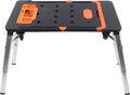 7-in-1 Multifunctional Work Platform Portable Workbench Handcart 551lbs Scaffolding Sawhorse Workbench with Garage Woodworking Adjustable Height Car Creeper Dolly and Hand Truck with 4 Wheels