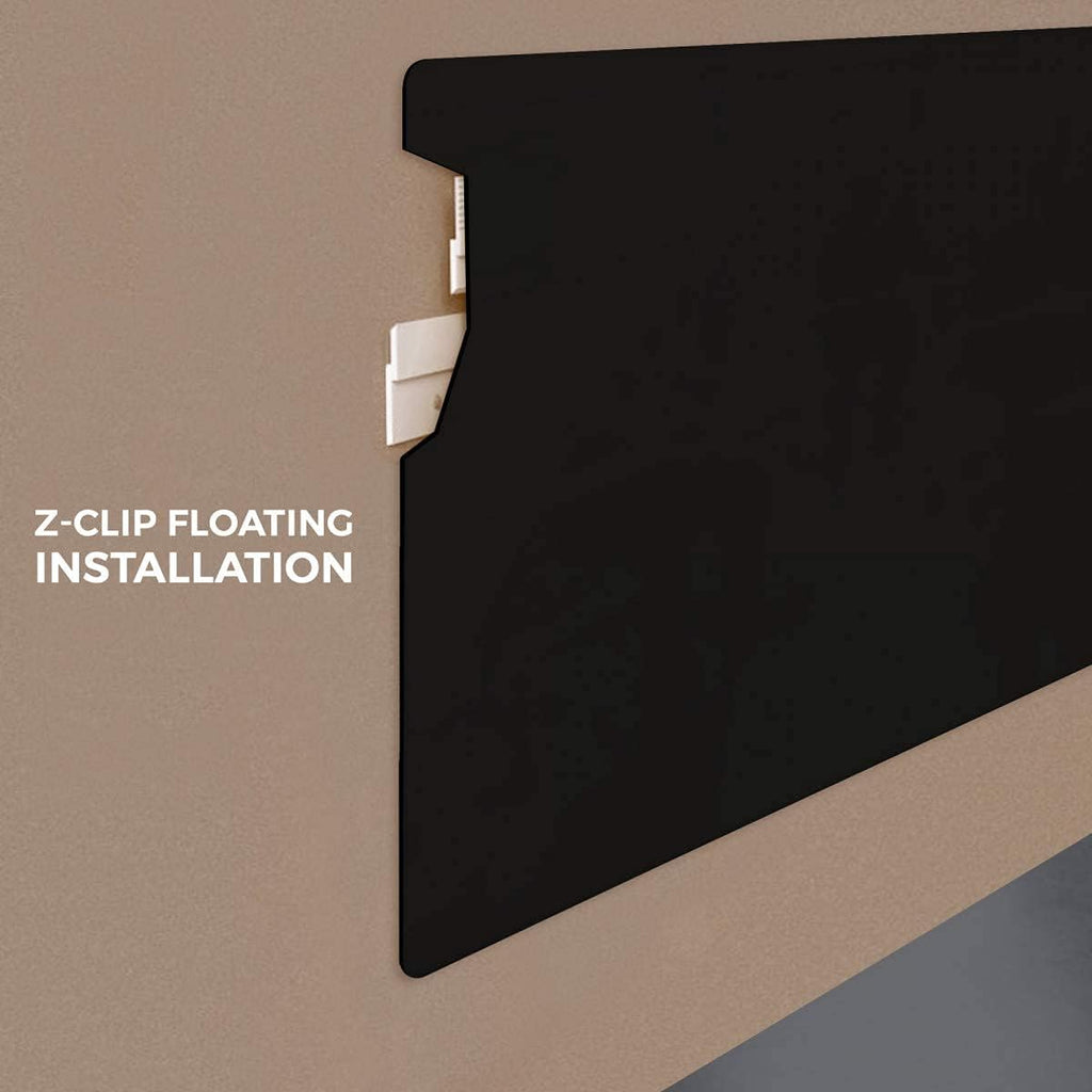 Fab Glass and Mirror Magnetic Glass Dry Erase Board - Frameless Floating Black Whiteboard - Wall Mounted with Marker, Eraser & Rare Earth Magnets - 60' W x 36' H