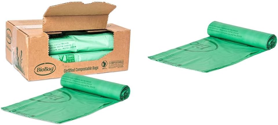 BioBag 48 Gallon 80 Count and 33 Gallon 120 Count Certified Compostable Trash Bag Liners