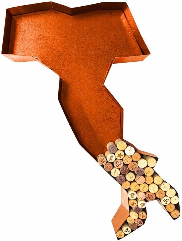 NEONSİGN Italy Map Wine Cork Holder Metal Italy Map Decor Sign Wine Bar Pub Home Decoration (Brown, 24 inch)