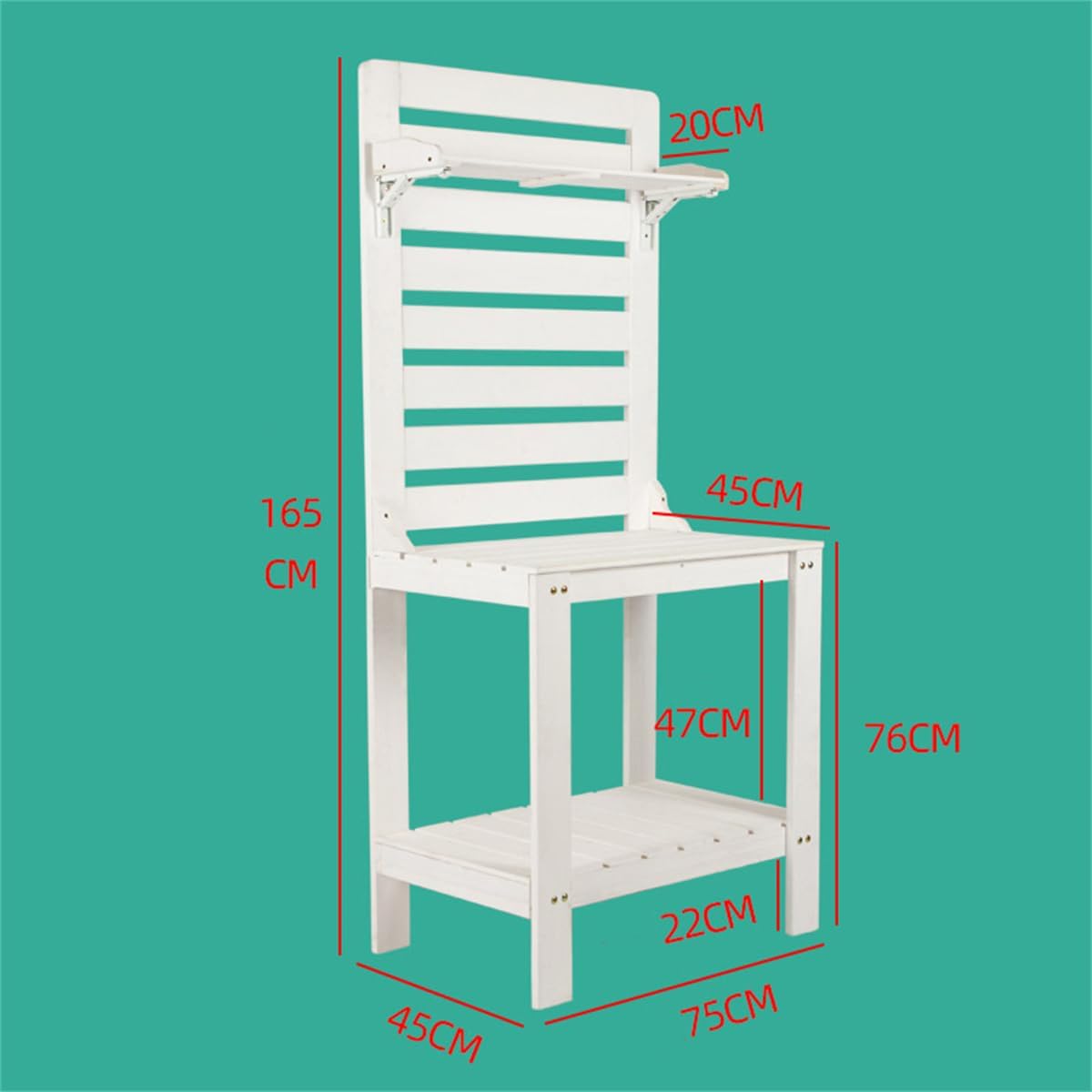 Potting Table Outdoor Potting Bench, Large Outdoor Kitchen Island Prep Station,Balcony Gardening Table,Outdoor Solid Wood Garden Work Bench Station,for Outside All Weather Use,White