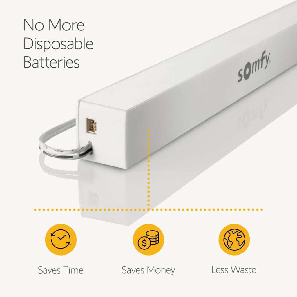 somfy Rechargeable Battery Pack 4-Pack for Wirefree Motorized Shades, Curtains, Awnings - Year-Long Power with Annual Charge - Ideal for Multiple Motors - #9021217