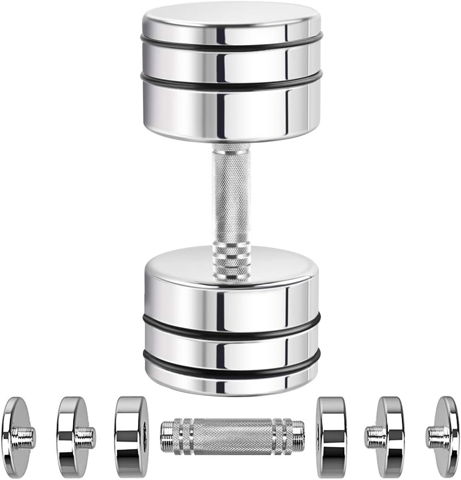 Northdeer Steel Dumbbells Ultracompact & Adjustable Chrome Dumbbell with Foam Handles 5lb 10lb 15lb 20lb 30lb 50lb Home Gym Workout (Choice of Size)