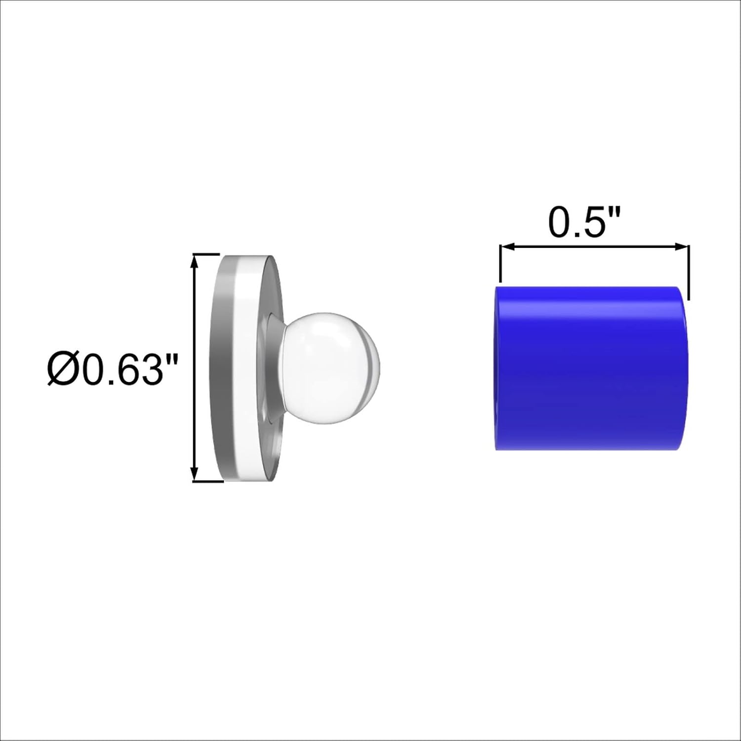 WIRED4SIGNS Snapfix Medium Hidden Clip-in Acrylic Standoffs for Signs, Invisible Mount for Sign Letters, 16mm Stand-Off
