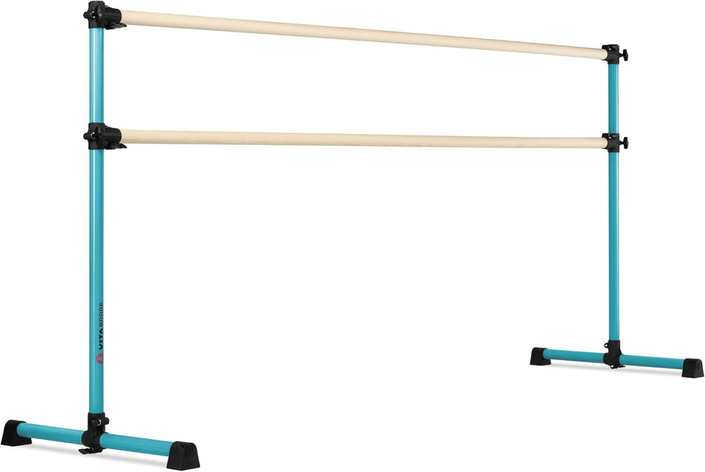 VITA Barre Portable Freestanding Double Ballet Barre, Prodigy, Wood | Adjustable Height, USA Made, Home or Gym Exercise Equipment for Kids & Adults | Dance, Fitness, Pilates