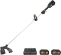 Worx Cordless String Trimmer, 15' Electric Weed Wacker with Dual-exit Bump-Feed Head, 25CC Gas-Like 40V Weed Eater with Brushless Motor, 2 × 4.0 Ah Batteries & Charger Included, WG185