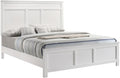 HomeStock Wood Panel Bed - White Finish - Bedroom Furniture with Headboard Queen