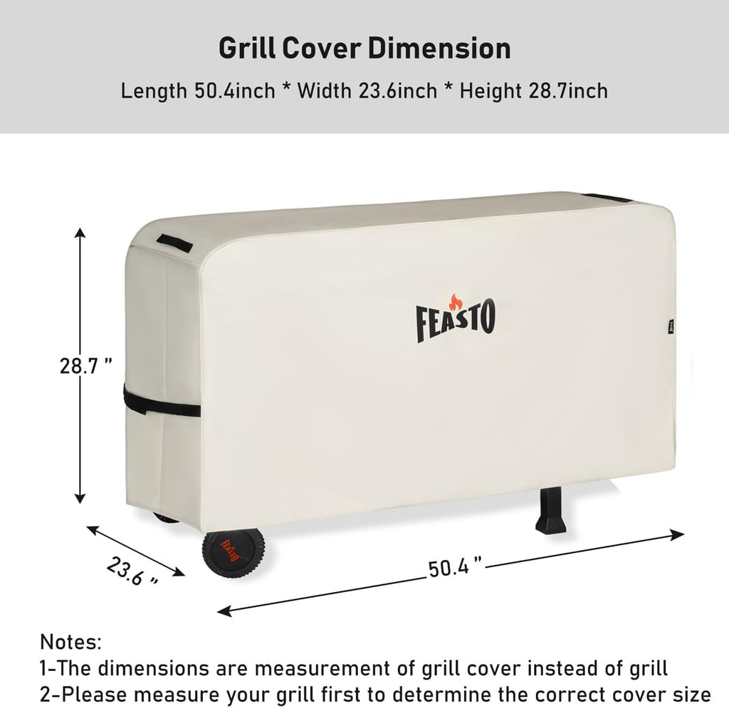 Feasto 40x26 Grill Cart, Stainless Steel Top, 3-Shelf with Wheels & Cover | Pizza Oven Table, Pizza Oven Stand, BBQ Grill with Wheels for Food Prep, Outdoor & Indoor, Dining, Kitchen Cart Table