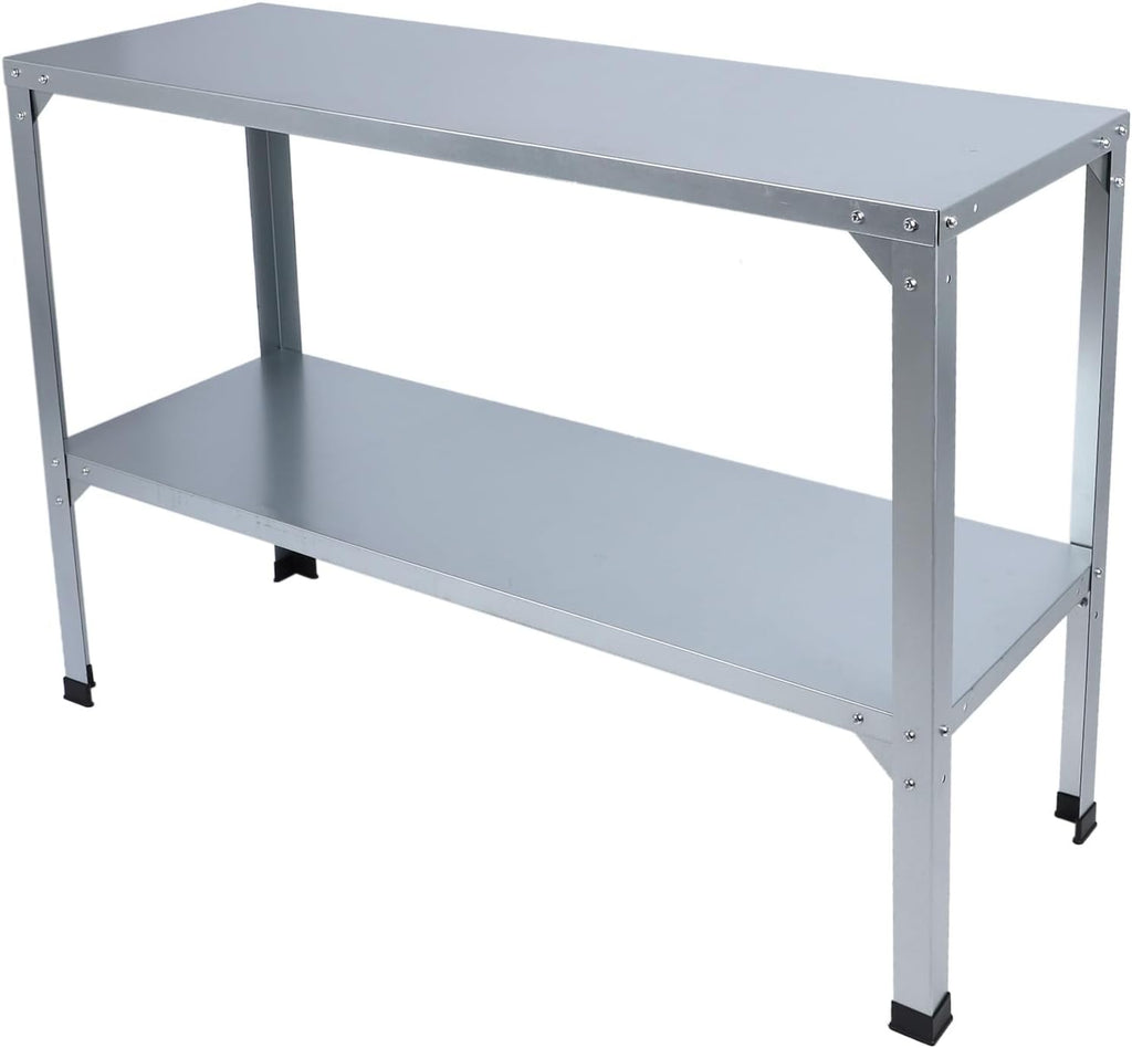 Brilluxa Potting Bench, Garden Workbench and Planting Table with Double-Layer Shelf, Galvanized Iron Frame, 120 kg Load Capacity and Rubber Feet for Indoor and Outdoor Gardening