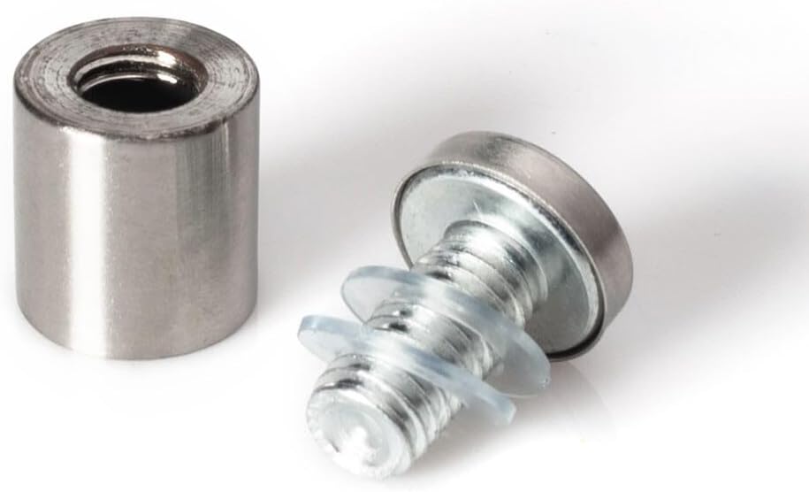 Stainless Steel Standoff 3/4 Inch Diameter x 3/4 Inch Barrel Length Brushed Finish for PVC, Glass and Acrylic Sign Stand Off Wall Anchors and Screws 100 Piece Commercial Space Pack