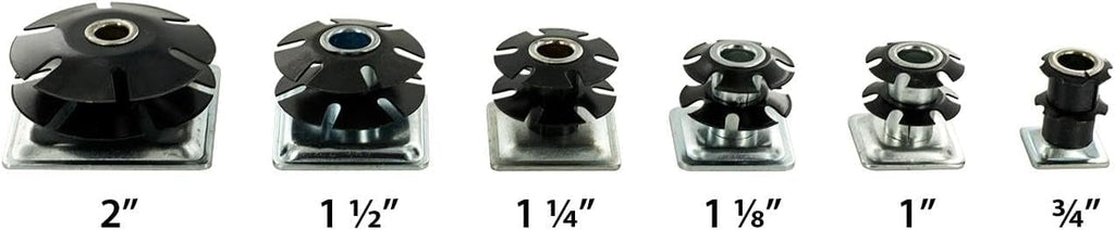Outwater Industries Double Star Threaded Caster Insert | Heat Treated Steel | Fits 1-1/8 Inch Square 16-18 Gauge Tube | Thread: 5/16-18 | 100 Pack