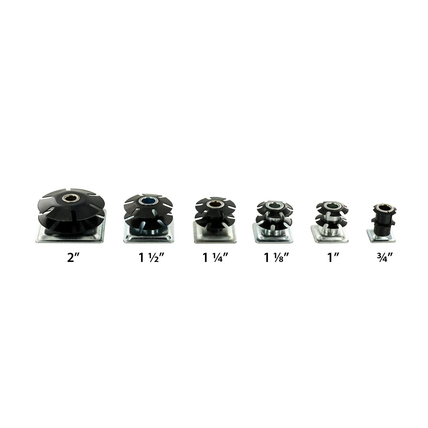 Outwater Industries Double Star Threaded Caster Insert | Heat Treated Steel | Fits 1 Inch Square 16-18 Gauge Tube | Thread: 5/16-18 | 100 Pack