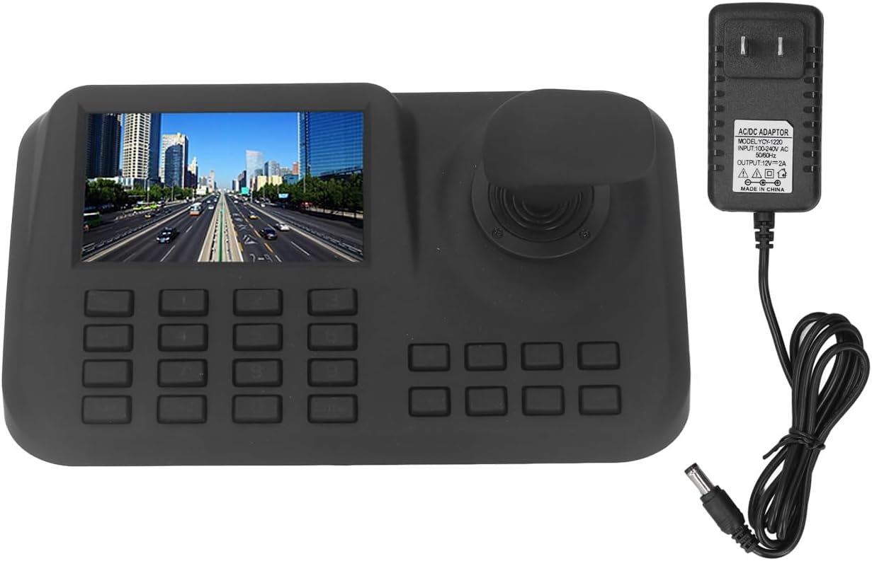 PTZ Camera Controller, 5 Inch HD Display, 3D Joystick, Network Camera Control Keyboard, Compatible with Most Dome Security and Monitoring IP Cameras, Suitable for Law Enforcement