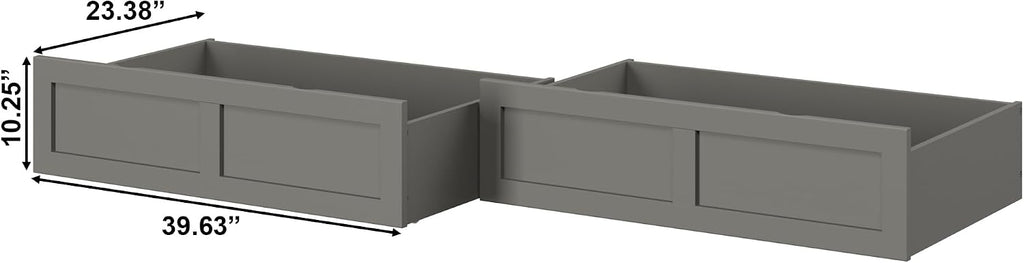 AFI, Set of 2 Extra Long Drawers Queen/King/Twin XL, Grey