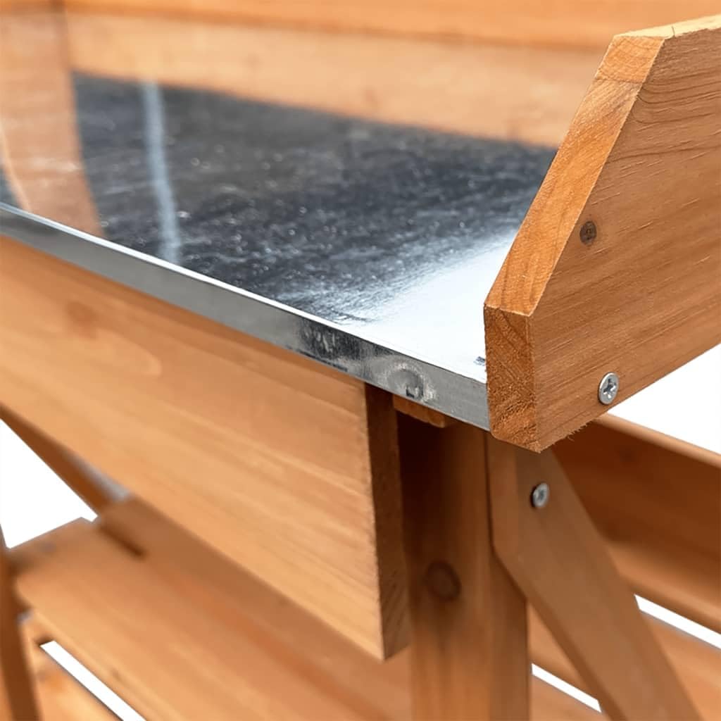 Potting Bench Work Station Potting Bench with Shelves Brown Solid Wood Fir,Wooden Planting Potting Bench Work Station with Hooks and Shelves